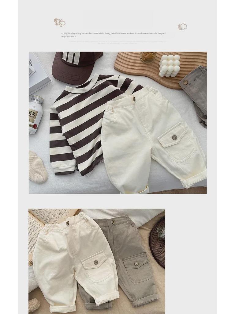 Boys' Korean-Style Casual Pants - Lightweight Spring & Autumn Baby Trousers