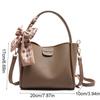 Minimalist Pu Leather Bucket Bag Solid Color Women 's Handbag Casual Crossbody Bag  Women