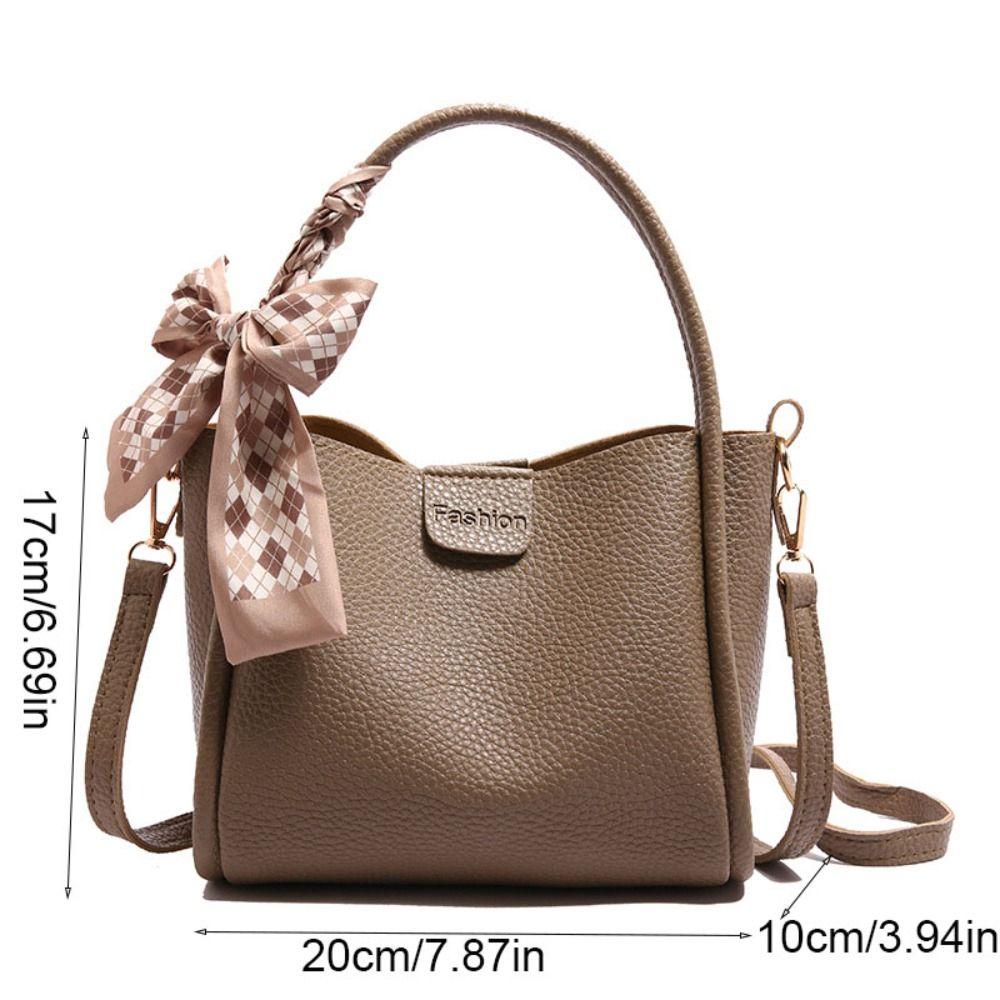 Minimalist Pu Leather Bucket Bag Solid Color Women 's Handbag Casual Crossbody Bag Women