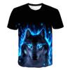 Kids Animal Wolf T Shirt for Boys Summer Autumn Children's Wolf Clothes Short Sleeved Breathable Cartoon Print Cool Wolf Tops