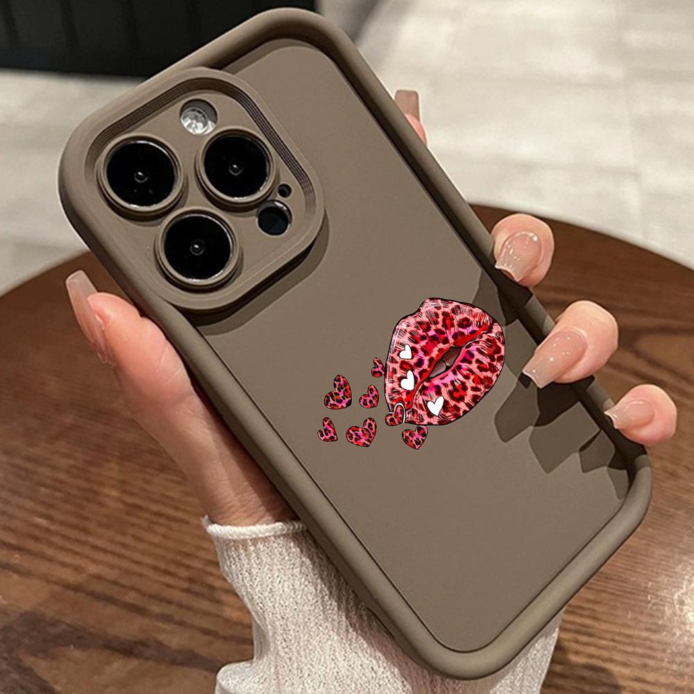 LZ21 Lips kiss design art силиконовый чехол для телефона Xiaomi 11 Lite 5G 14T Redmi 14C 13C A3 Note 12 11 9 10 13 Pro Plus противоударный задний чехол