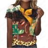 Сексуальная африканская черная девушка 3D-принт женские футболки модные повседневные футболки с коротким рукавом футболки с круглым вырезом топы Харадзюку женская одежда