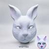 Hand Painted Blank Rabbit Mask DIY Matte White Bunny Masquerade Women Mask Halloween Party PVC Rabbit Unpainted Decorative Masks