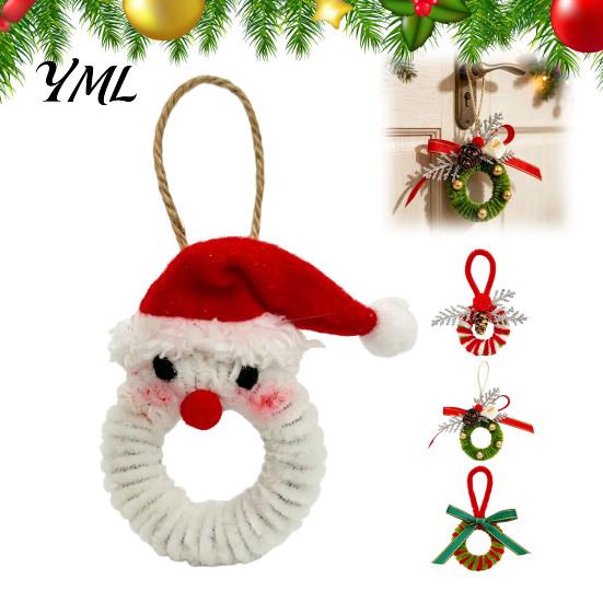 Rustic Xmas Tree Hanging Decor Handmade Pipe Cleaner Christmas Ornament, Finished Chenille Stems Wreath Crafts Small Decorative Keepsake Accessories