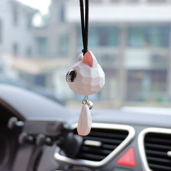 Подвесное украшение для автомобиля в виде кошки, симпатичная лиса, украшение для зеркала заднего вида автомобиля, декоративные аксессуары для салона автомобиля