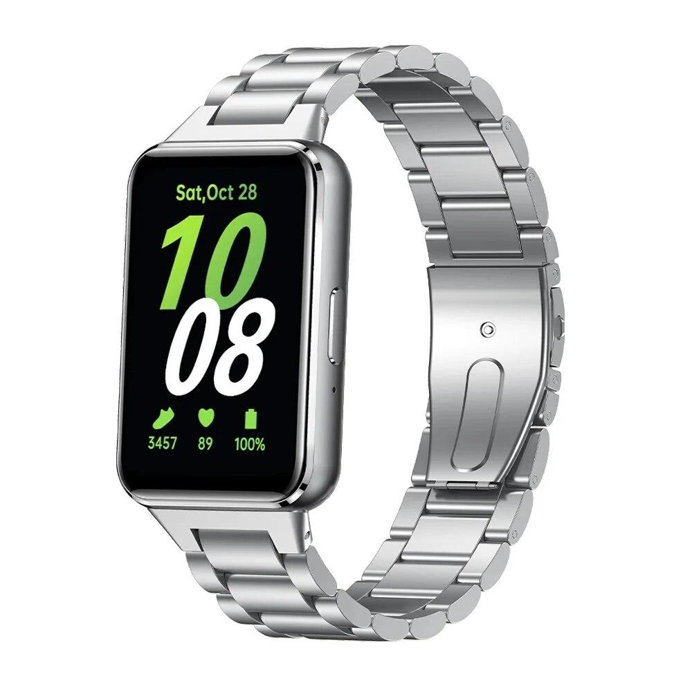 Металлический ремешок на запястье для Samsung Galaxy Fit 3, браслет из нержавеющей стали для Galaxy Fit3 SM-R390, сменные аксессуары