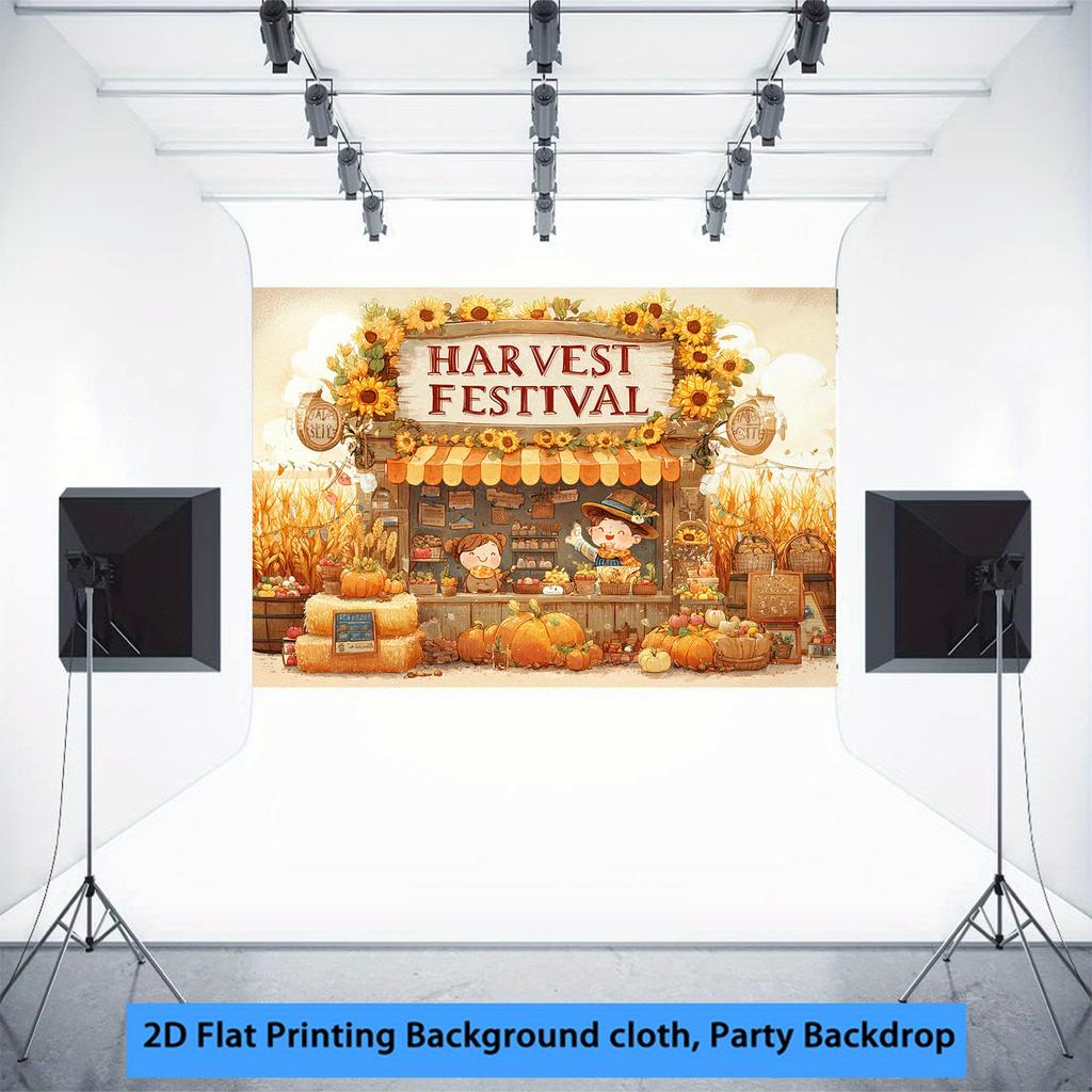 2D plane 1 piece of autumn sunflower cartoon background fabric for harvest festival autumn harvest festival autumn wedding