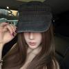 Vintage Cadet Cap Washed Cotton Visor Hat Fashion Peaked Cap  Men Women