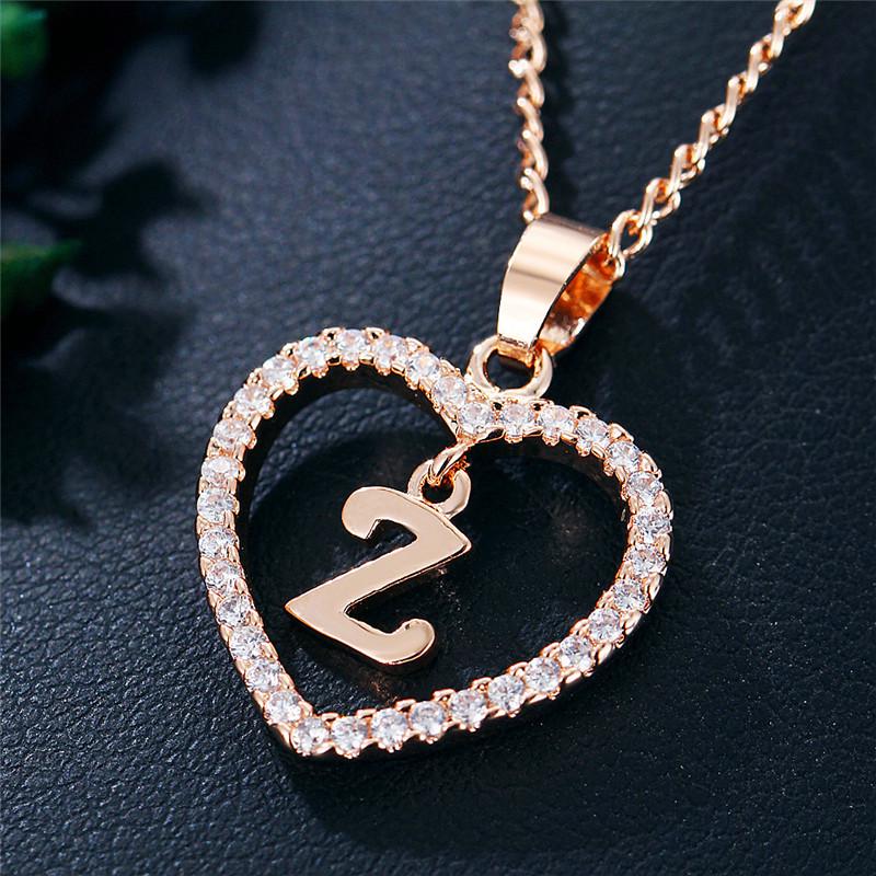 Charming Alphabet Elegant Pendant Initial Letter Simple Exquisite Love Heart Necklace Fashion DIY