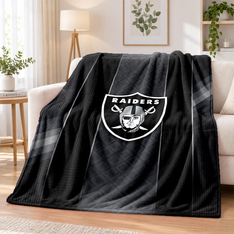 Las Vegas Raiders Printed Flannel Blanket Warm Comfort Bed Throw For Indoor Home Decoration