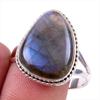 Natural Labradorite Gemstone 925 Solid Sterling Silver Jewelry Ring Size 10 Q9j01