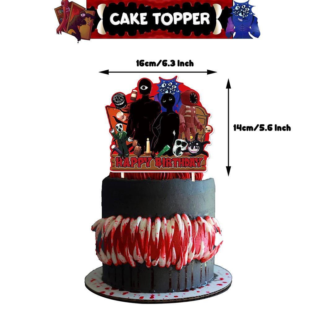 32 шт. Украшения для вечеринки Roblox Doors включают топпер для торта, баннер, воздушные шары