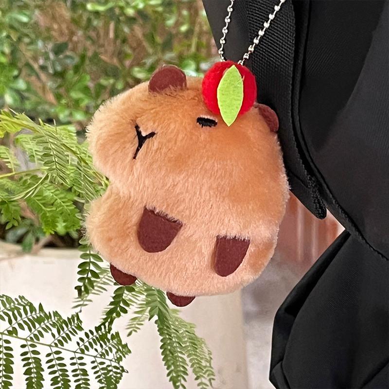 Charming 10cm Capybara Plush Doll Adorable Keychain Accessory For Backpacks