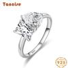 Tancise Classic 925 Sterling Silver Zircon Ring Ladies Jewelry Wedding Promise Party Gift