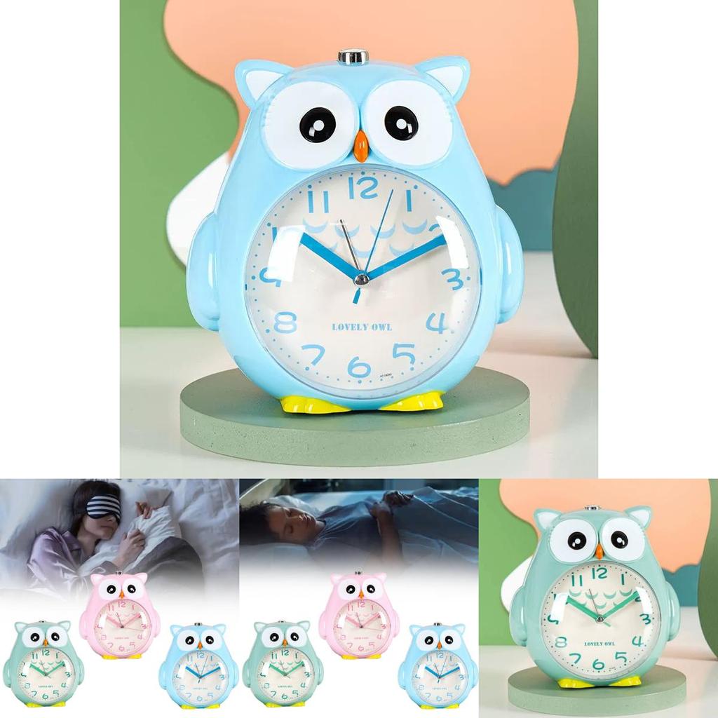 Сова Мультяшный Бесшумный Ночник с Говорящим Детским Будильником для Декора Спальни