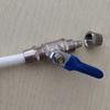 4-Way to 2-Way Tee Connector Water Purifier Valve with Switch, One-Piece Copper Alloy Ball Valve.