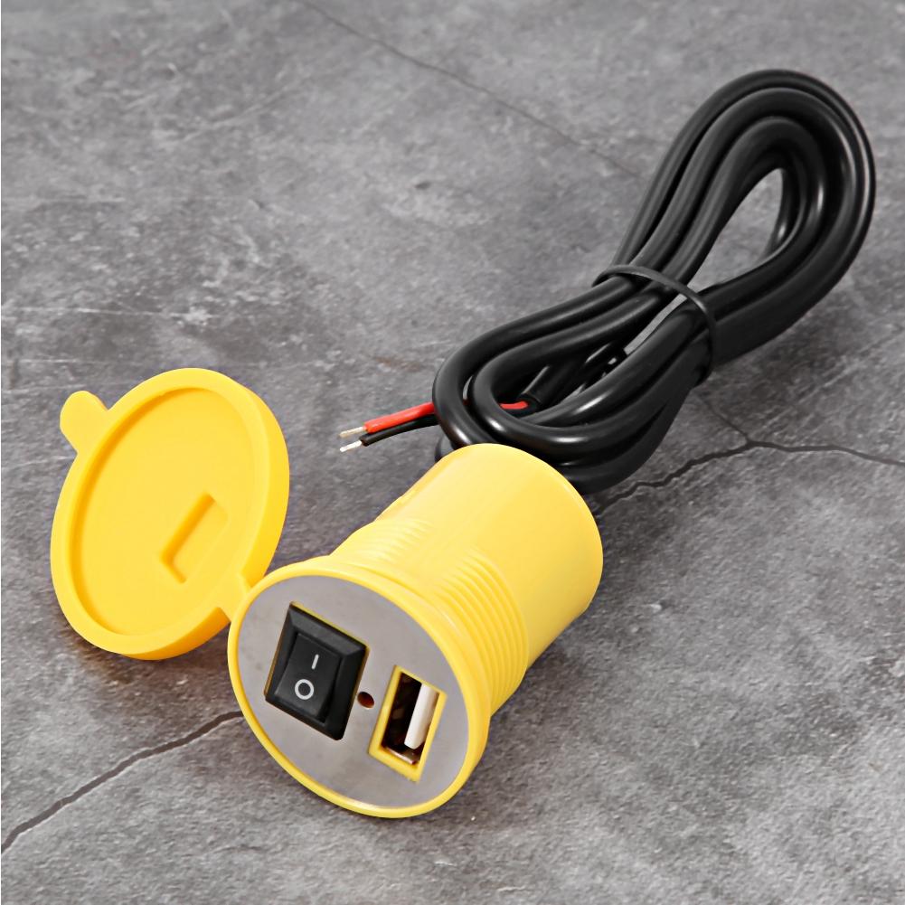 Водонепроницаемый держатель для телефона на руль мотоцикла с USB 12В с (желтый)
