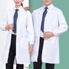 Профессиональный лабораторный халат мужской женский мягкий хлопковый с длинным рукавом стоматологический больничный белый халат хлопковый эластичные манжеты L