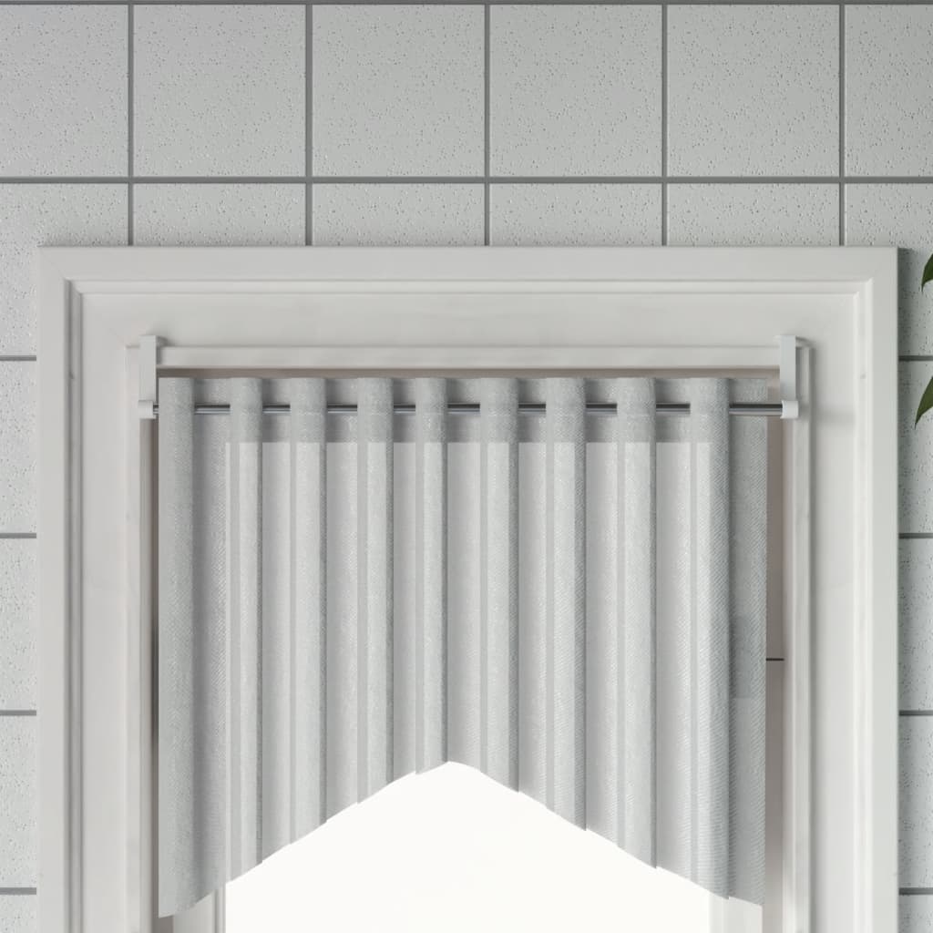Curtain Rods 2 pcs White & Silver 60 105 cm Aluminum