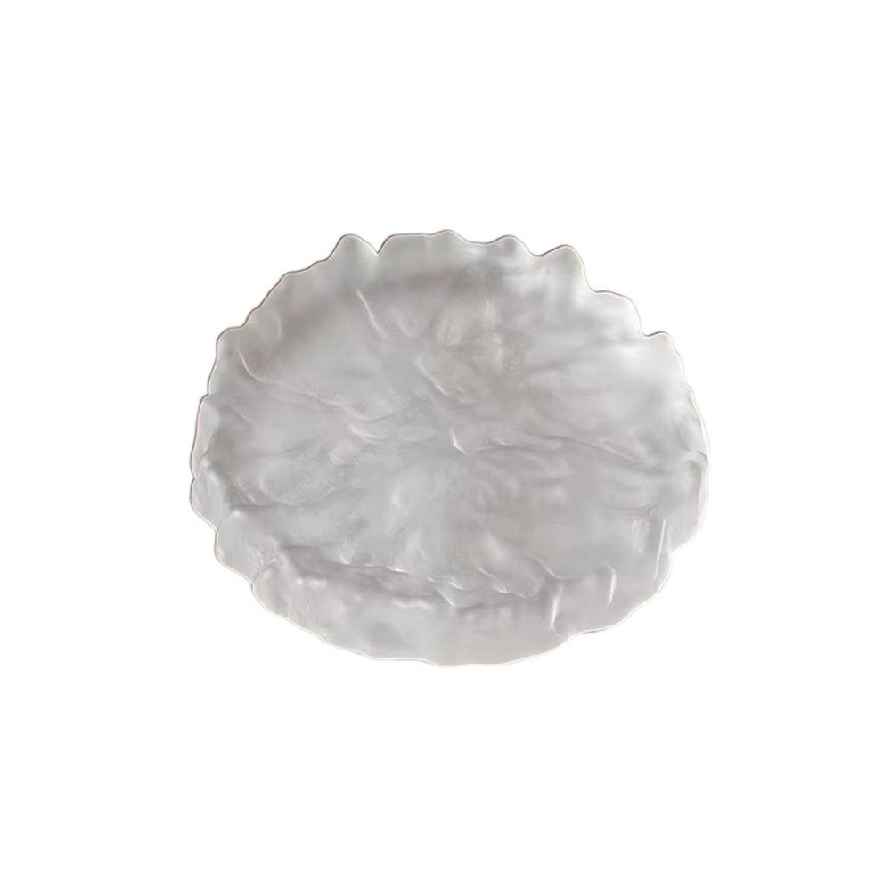 Изысканная тарелка из матового стекла Элегантная десертная тарелка Креативная тарелка для послеобеденного чая Кухня