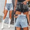 European and American Women's Summer Fashion Denim Shorts with Tassel and Chain Details (2023)