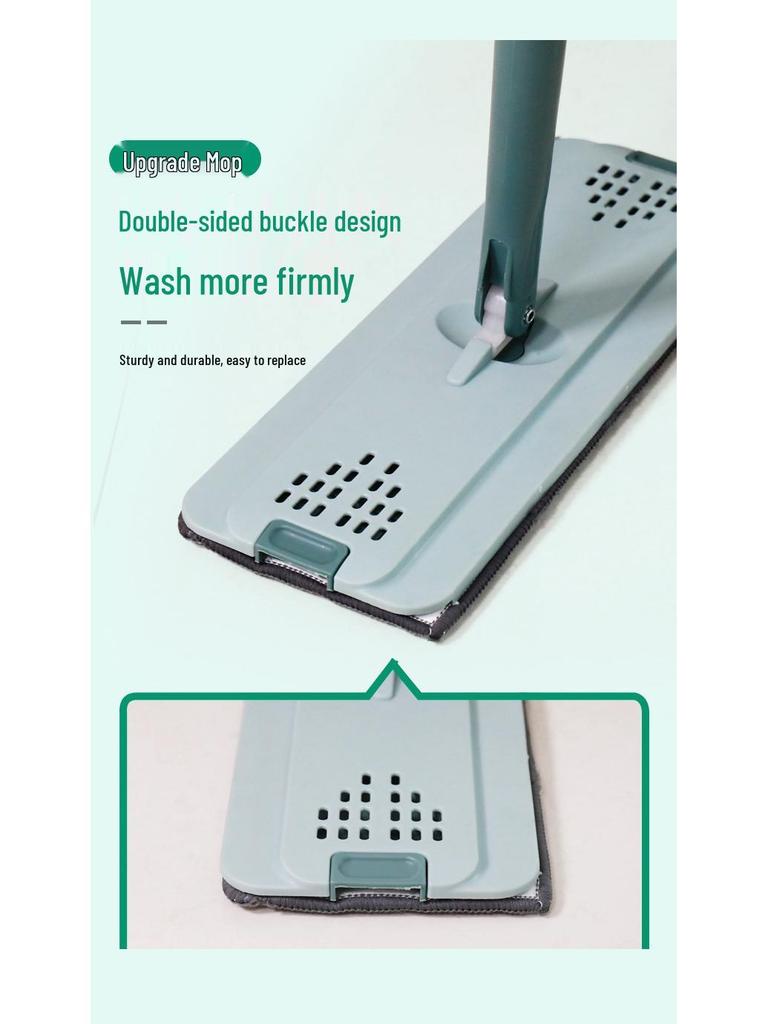Hands-Free Flat Mop: Dual-Use Scratch-Off Design for Easy, Efficient Cleaning with Bucket.