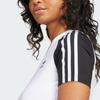 adidas Оригинальная полосатая футболка с круглым вырезом, облегающего кроя, с коротким рукавом, женские топы, белая JD0834