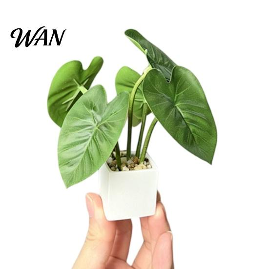 Dollhouse Accessories 1:6 Miniature Simulated Potted Plant, Realistic Artificial Greenery with White Square BJD Furniture Basin, Desktop for