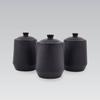 Zestaw 3 pojemników ceramicznych na kawę herbatę i cukier MAESTRO BLACK MR-20001-03CS