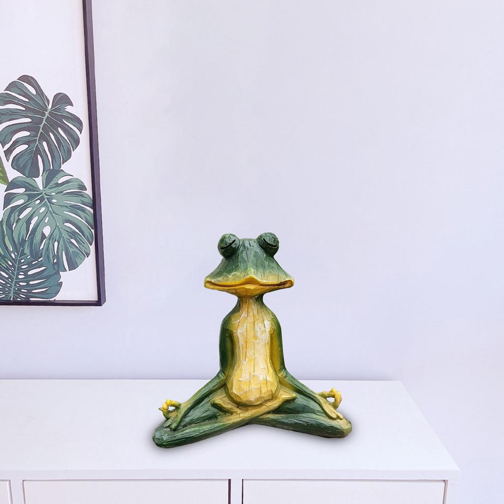 Красочная садовая статуя Медитирующая лягушка Скульптура для двора Скульптура для медитации лягушка Очаровательный декор для двора Уникальный подарок