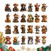 Christmas 3D Figures Pendants Countdown 24 Pieces High Cow New Year Ornaments For Christmas Tree For Home Living Room Bookshelf