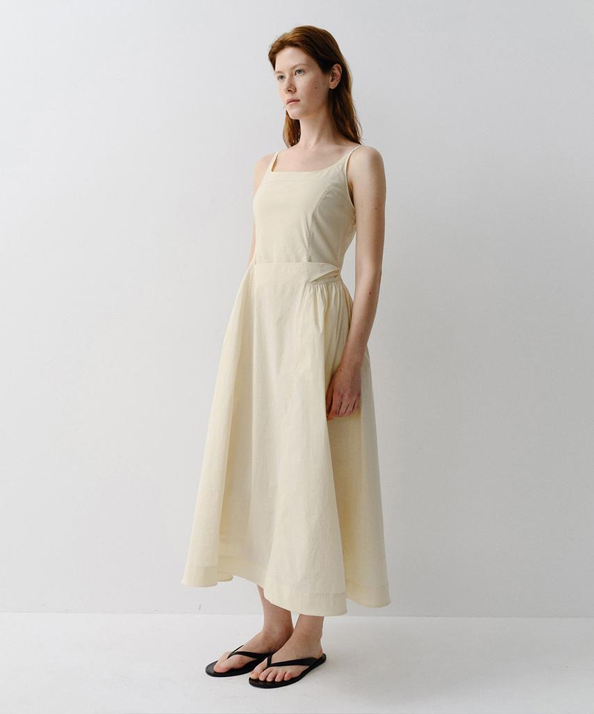 Ia Side Shirring Sleeveless Dress (Yellow)