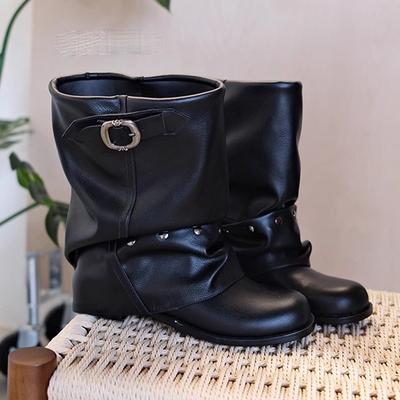 Женские ботильоны Дизайнерская обувь на каблуке Зимние ботинки челси Женские 2025 Новые Платье Готические Мотоциклетные ботинки Mujer Zapatos