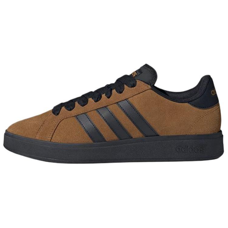 adidas Grand Court База 00-х Кожаные Низкие Скейтбордические Кроссовки Унисекс Коричневый Черный KK1404