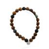 Stones and Minerals. Russian Seraphinite Pearl Bracelet + 8 Mm Wood. Made In France.