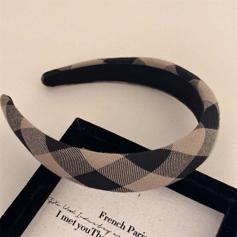 3CM Vintage Women Lattice Headband Lady Girls Sponge Press Hair Hoop Female Casual Shopping Head Wears Hair Accessories
