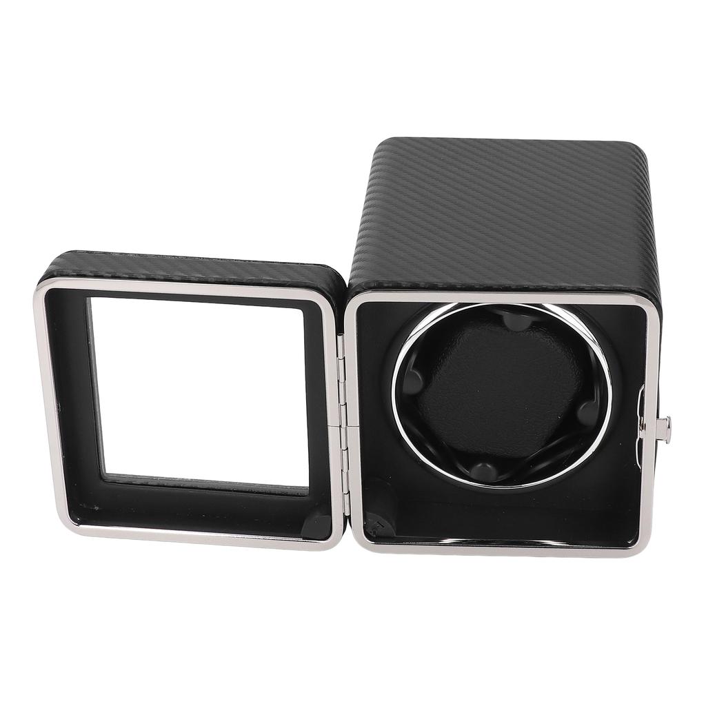 Single Watch Winder Automatic Rotation 4 Modes Mesh Texture Leather with LED Light Super Quiet