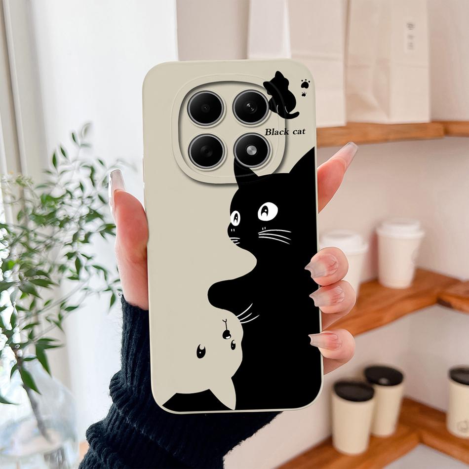 Чехол для Poco M8 Pro Милый дизайн Ударопрочный Защита для телефона Мягкий Жидкий Силикон Высокое качество Задняя крышка Для Poco M 8 M8Pro Capa