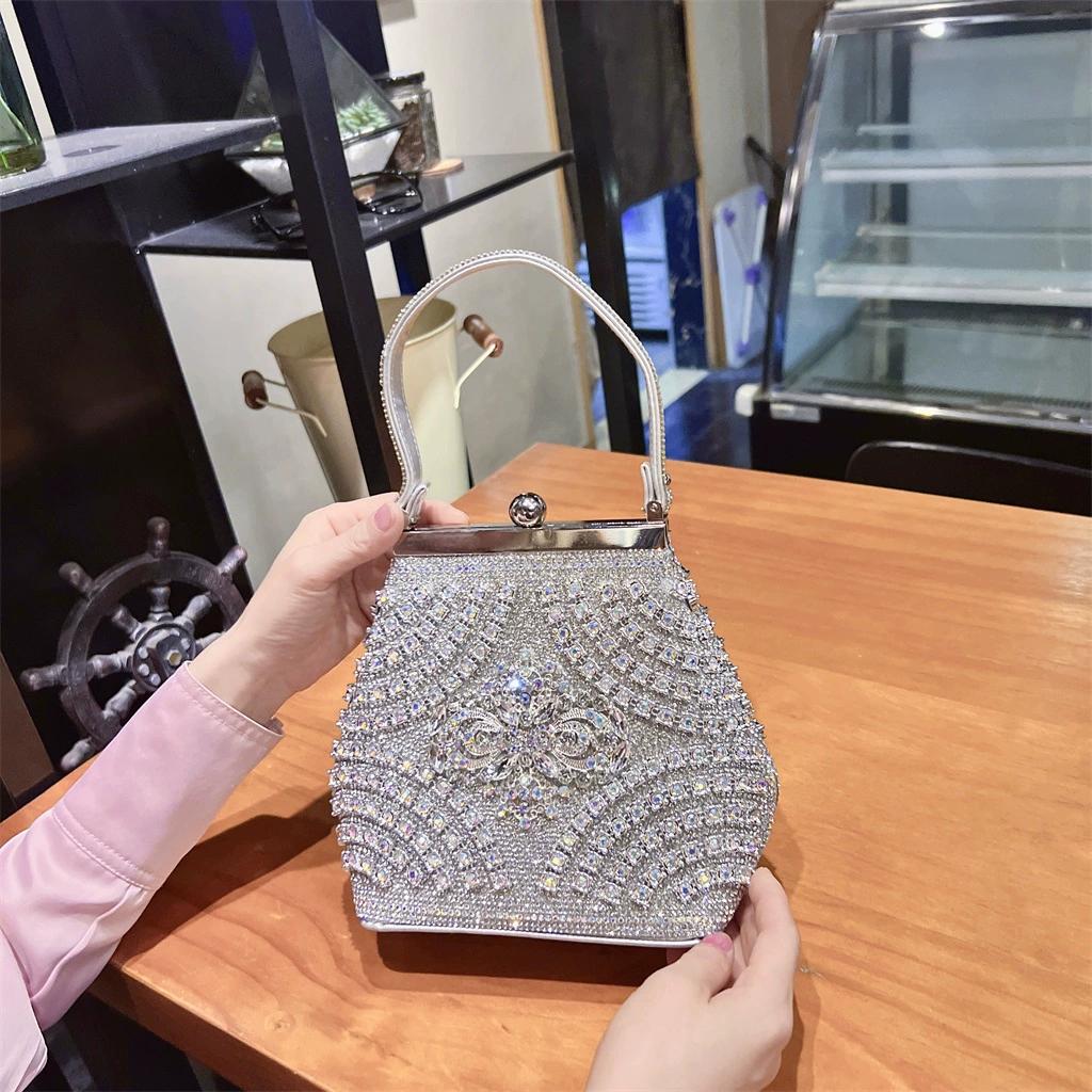 Сумка для ужина, женская сумка через плечо на одно плечо, банкетный комплект с бриллиантами, сумочка
