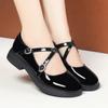 2025 Spring Versatile Breathable Women Mary Jane Shoes Low Heel Buckle Strap Round Toe  Party Dance Soft Leather Single Shoes