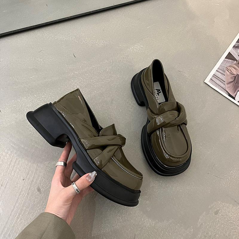 Модные туфли-лоферы на мягкой платформе с мягкой подошвой, женские весенние туфли Мэри Джейн, увеличивающие рост, и маленькие кожаные туфли