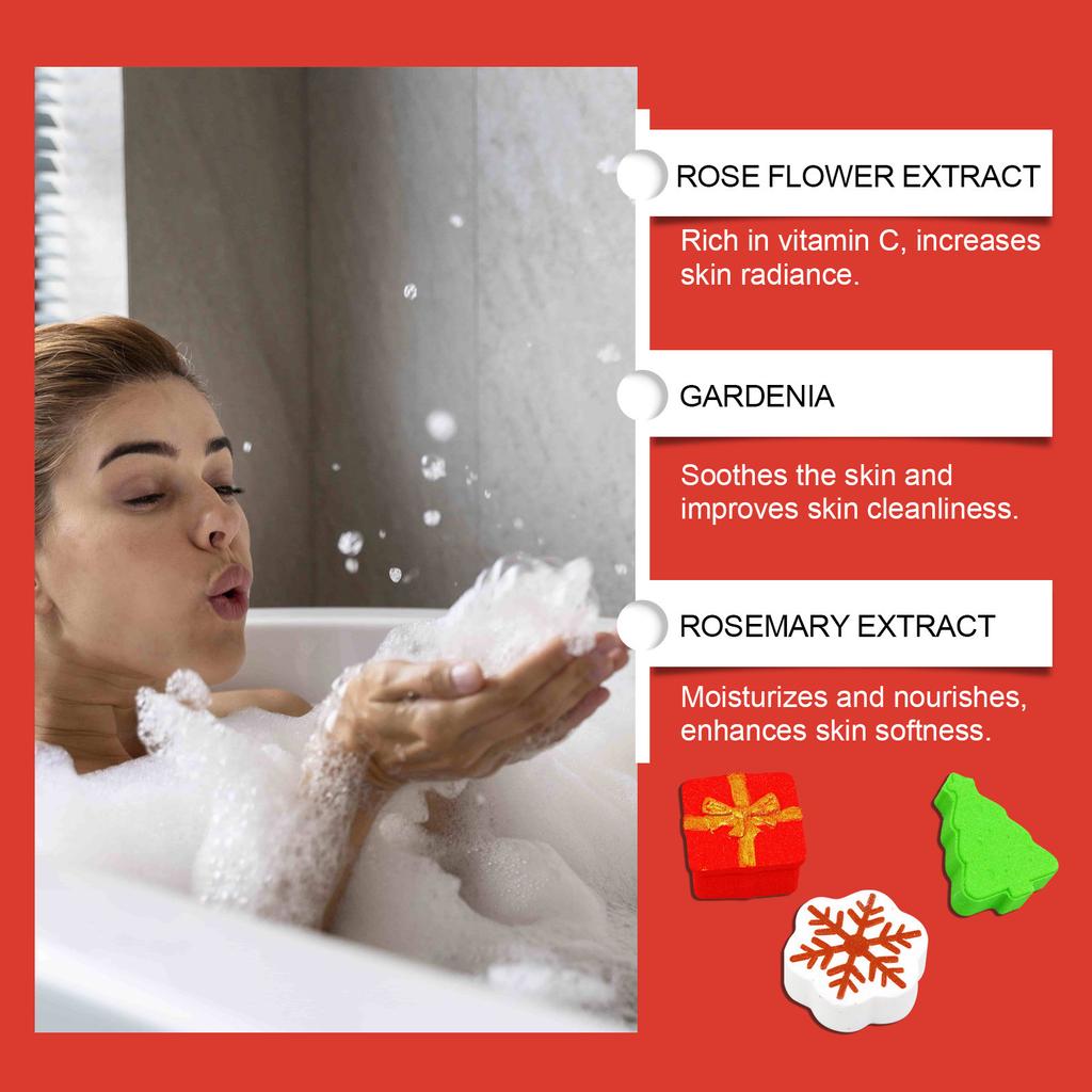 Christmas Color Bath Ball Bubble Bath Moisturizing Long-lasting Plant Cleaning Colorful Bath Ball