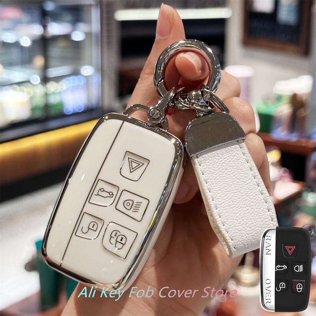 bpzsw1 Key Fob Cover for Evoque Velar Sport Discovery Freelander2 LR4 Land Rover Sport Jaguar XF XJ XE F-PACE F-Type Lanyard