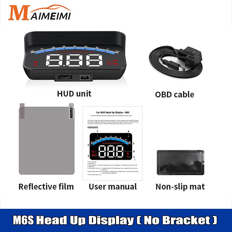 M6S OBD2 HUD Цифровой проектор на лобовое стекло автомобиля Speedometer Water Temp Voltage Автоаксессуары Бортовой компьютер