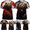 3d Printed Animal Bear T-shirt Men Summer Short Sleeve Mens Personality Cool Funny T-shirt Streetwear Men Plus Size Tee Top