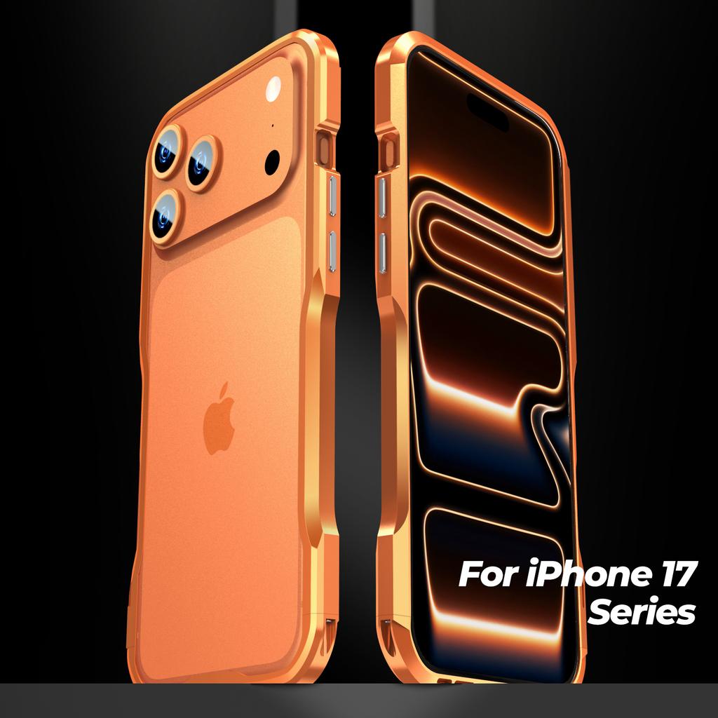 LUPHIE For iPhone 17 Pro Max Case Metal Bumper Frame Shockproof Phone Cover