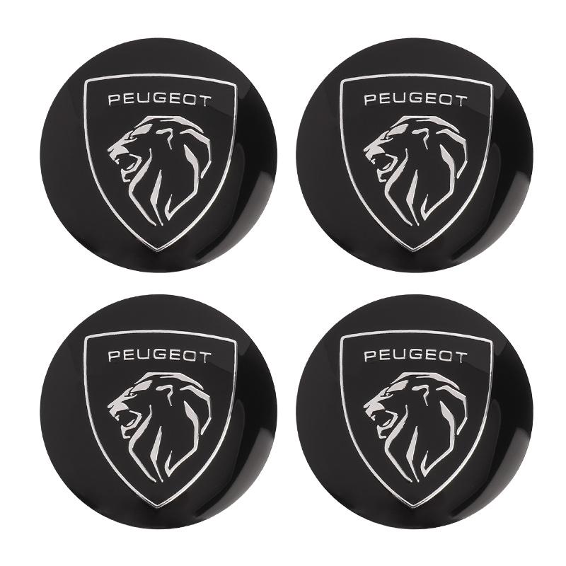 4pc 56mm Car Wheel Center Hub Cap Emblem Stickers black silver For Peugeot 307 308 206 207 208 407 508 5008 106 107 205 4008 301