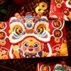 4Pcs/Set CNY Packet Envelopes Dance Lion Chinese New Year Folding Red Envelope