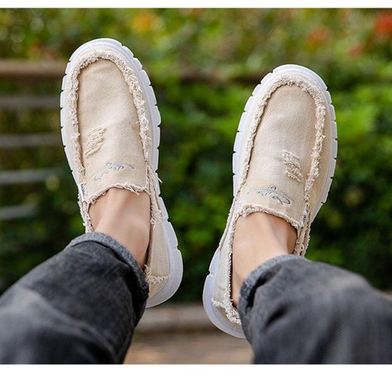 Women's Casual Shoes, Soft Washed Denim Canvas Shoes, Flower Design, Lightweight and Durable, Suitable for Casual Wear and Women's Shoes