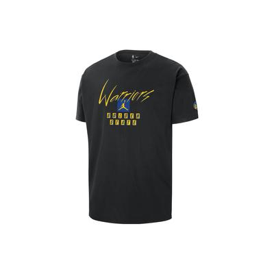 Повседневная футболка с круглым вырезом и логотипом NBA Warriors, мужские топы версии 1, черные FN1065-010